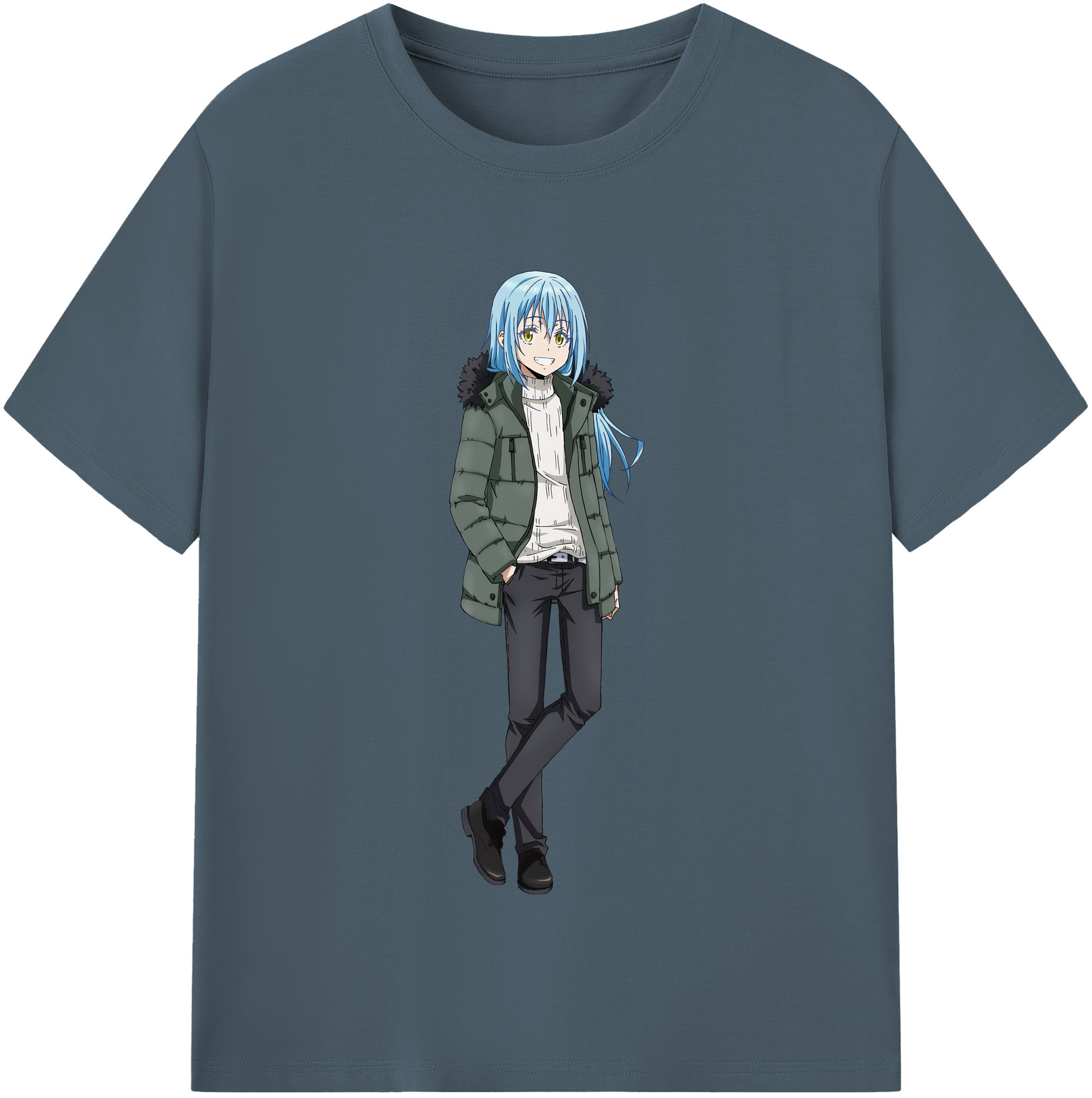 （画像用） 転スラ Regarding Reincarnated to Slime 綿100％半袖Tシャツ（フロントプリント）